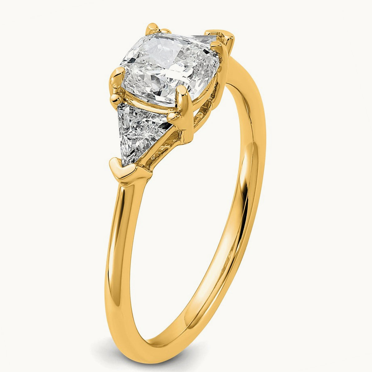 Triangle Cushion Semi-Mount Engagement Ring, 0.50-1.00 ct tw Lab-Grown Diamond — 1/2 ct, 14K Yellow Gold