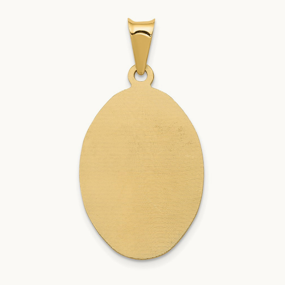 Diamond-cut Lady Of Guadalupe Oval Pendant with rhodium — 33.5mm