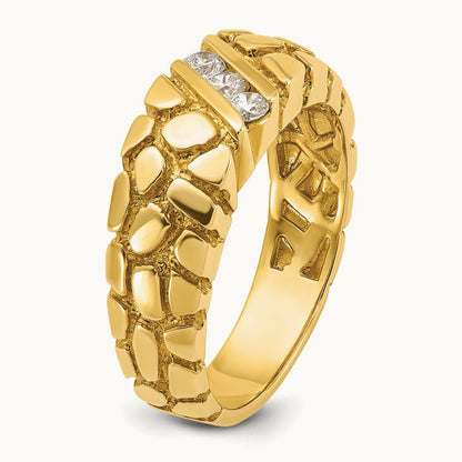 IBGoodman Men's Diamond Nugget Complete Ring, 14K