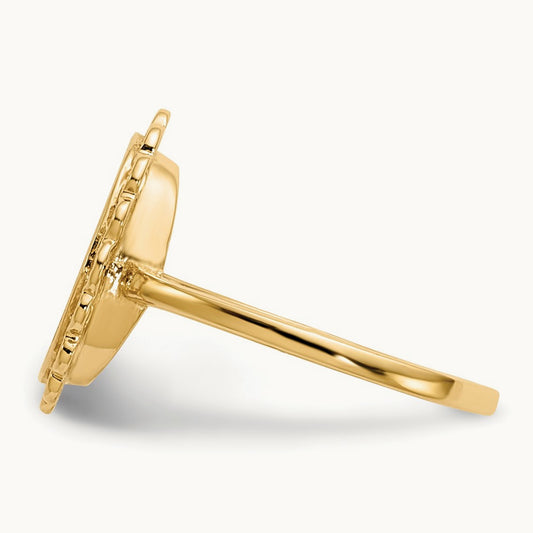 9.0x12. Open Back Signet Ring, 0mm, 14K