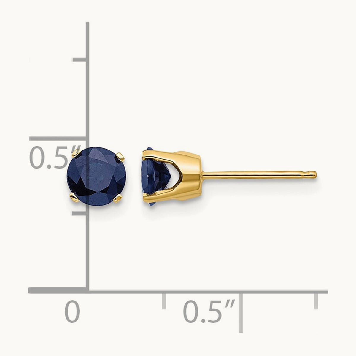 Natural Sapphire Earrings - September, 5mm, 14K
