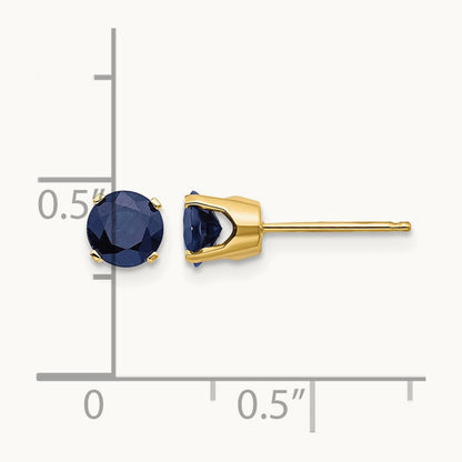 Natural Sapphire Earrings - September, 5mm, 14K