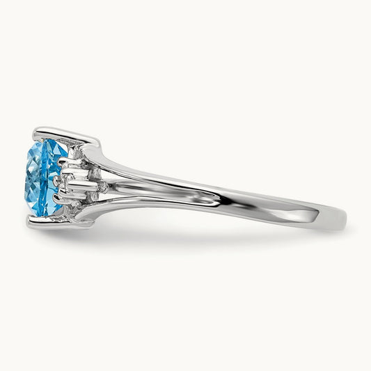Blue Topaz AA Diamond ring — photo set