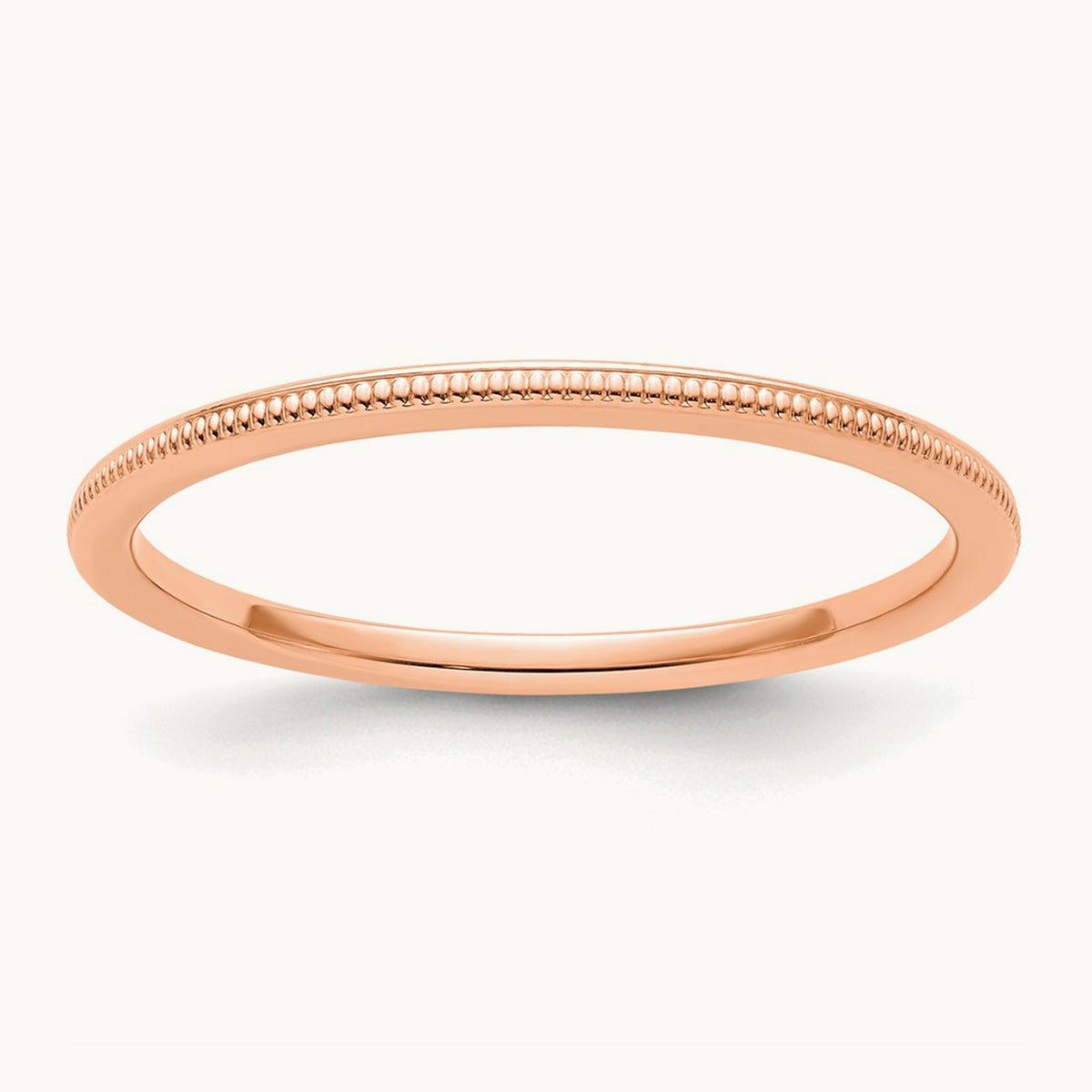 Milgrain Stackable Band — 14K Rose Gold, 1.2mm