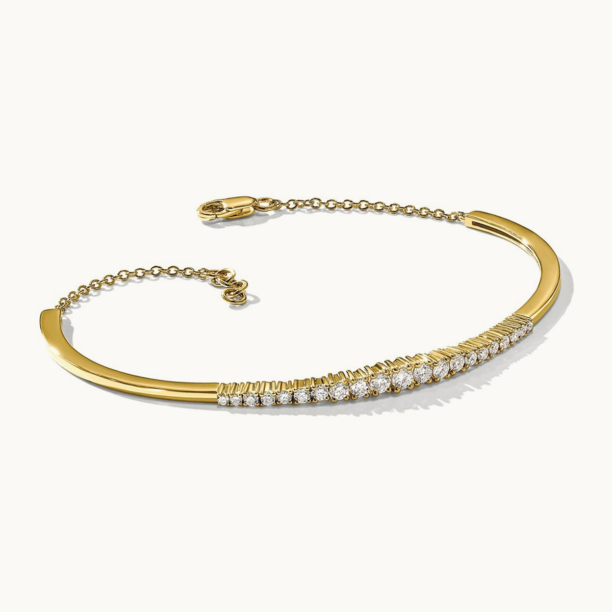 Graduated Bangle, 0.75 ct tw Lab-Grown Diamond — 14K Yellow Gold