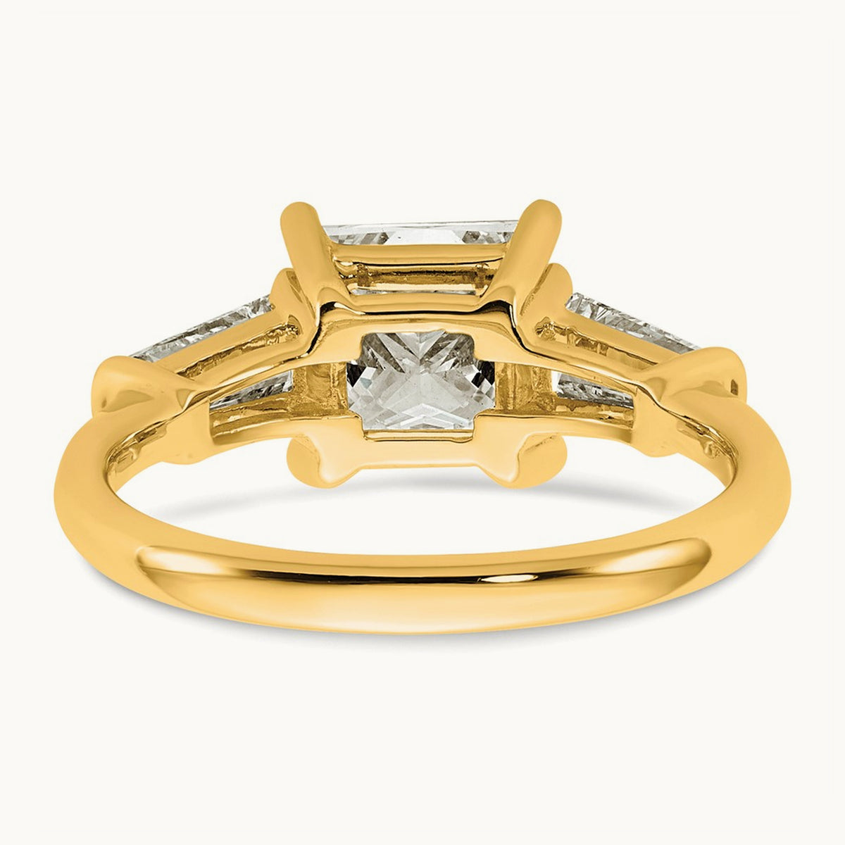 Princess & Baguette Engagement Ring, 1.50-3.75 ct tw Lab-Grown Diamond — 2 5/8 ct, 14K Yellow Gold