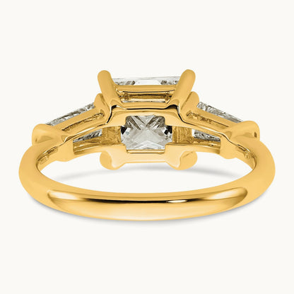Princess & Baguette Engagement Ring, 1.50-3.75 ct tw Lab-Grown Diamond — 2 5/8 ct, 14K Yellow Gold