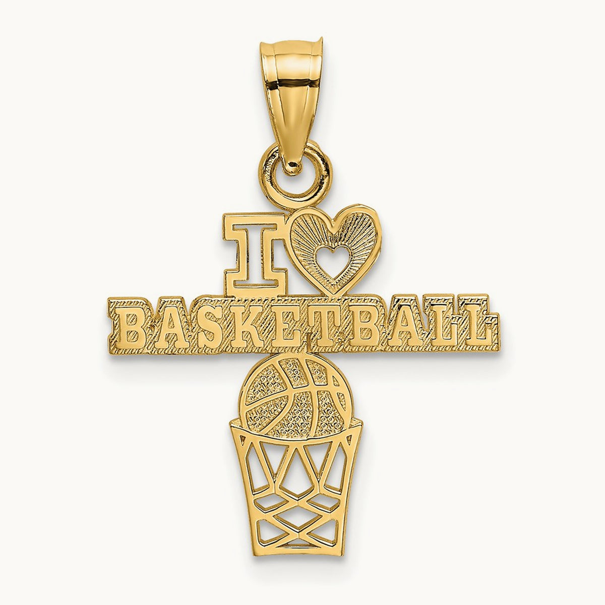 I HEART BASKETBALL Charm, 14K