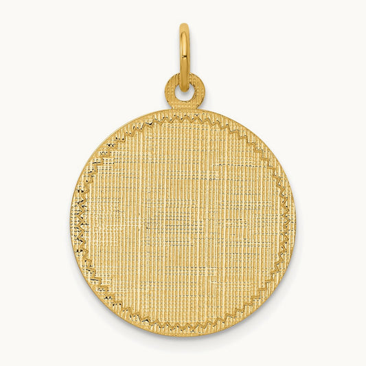 Patterned .013 Gauge Circular Engravable Disc Charm — 26mm