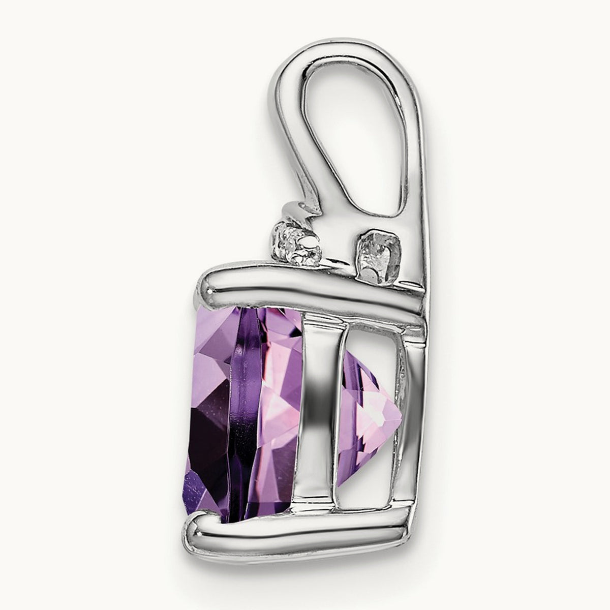 Cushion Amethyst and Diamond Pendant — photo set