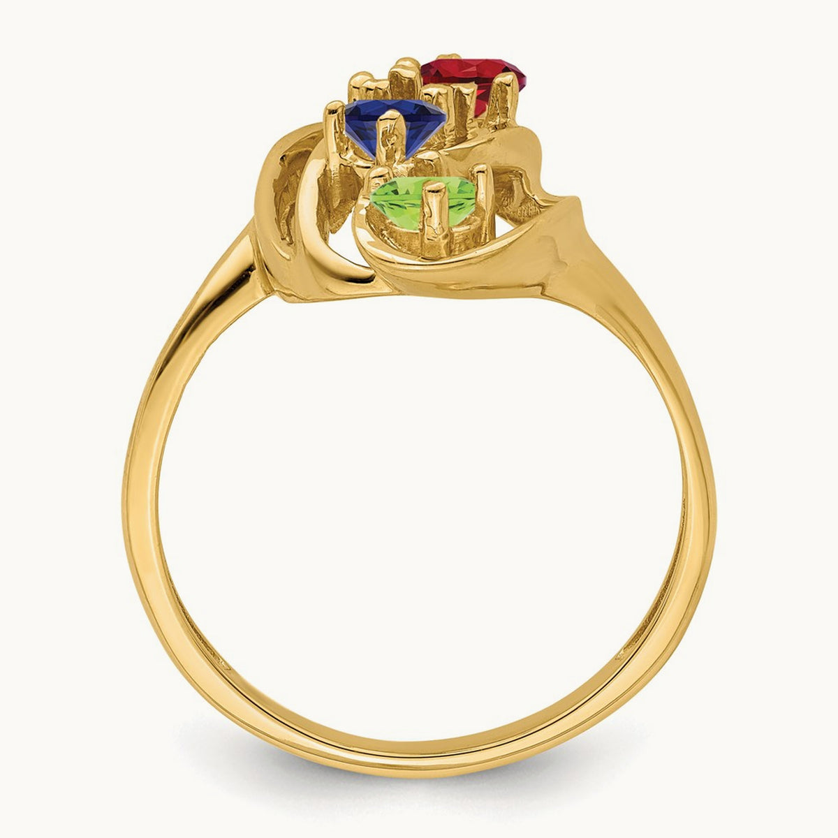 Genuine 4 Stone Mother's Ring, 14K