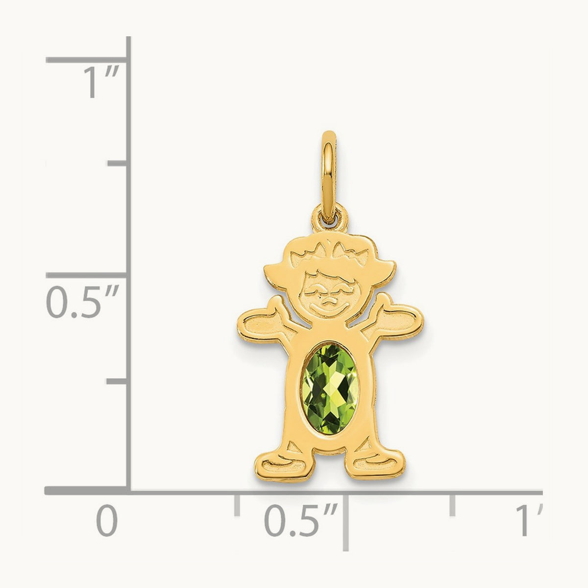 Girl 6x4 Oval Genuine Peridot-August — 14K Yellow Gold