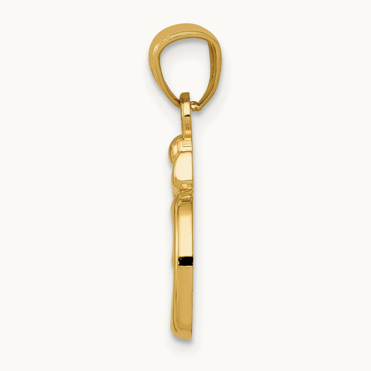 Polished Om Symbol Pendant, 14K Gold