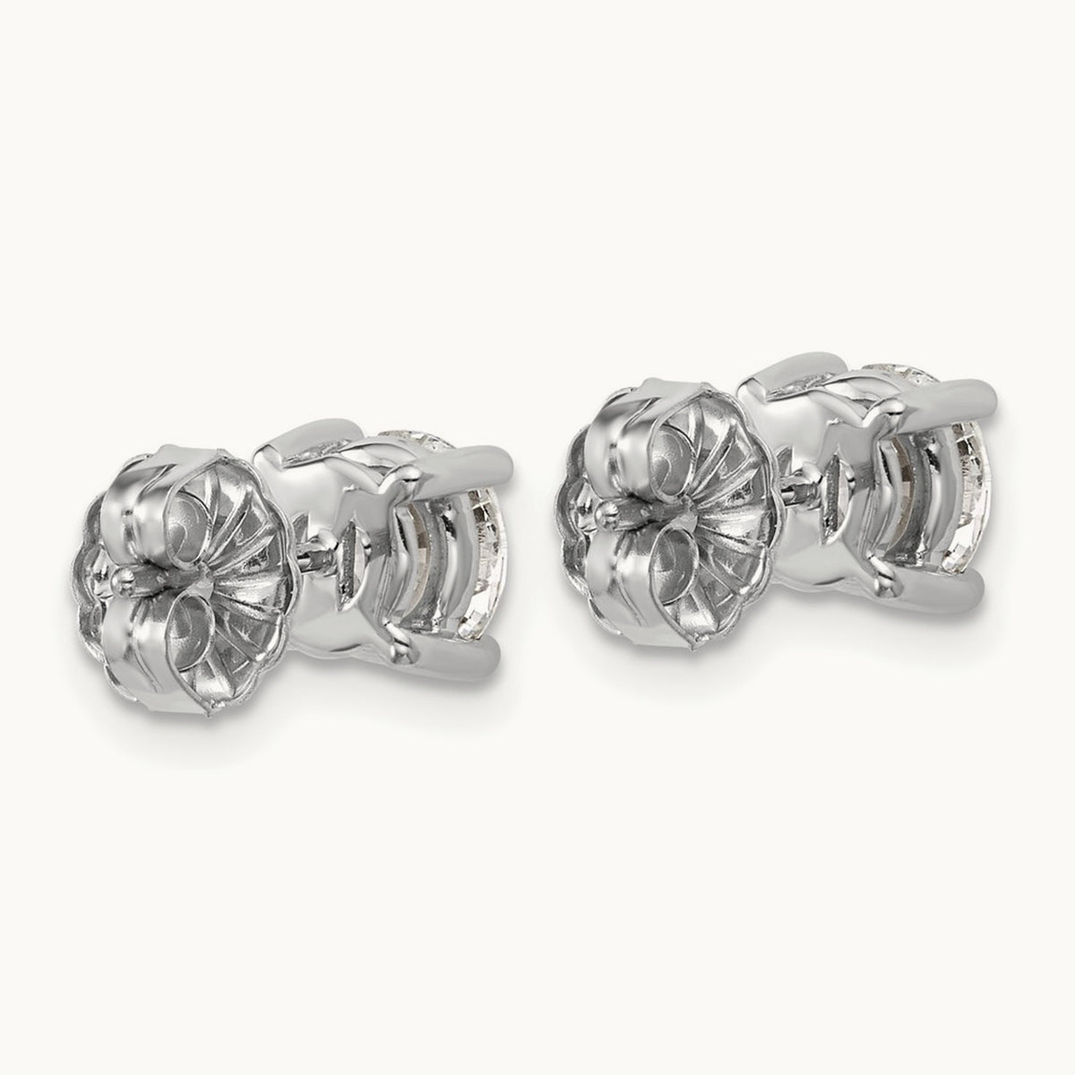 Round Heavyweight Stud Earrings, 0.10-7.00 ct tw Lab-Grown Diamond — 2 ct, 18K White Gold