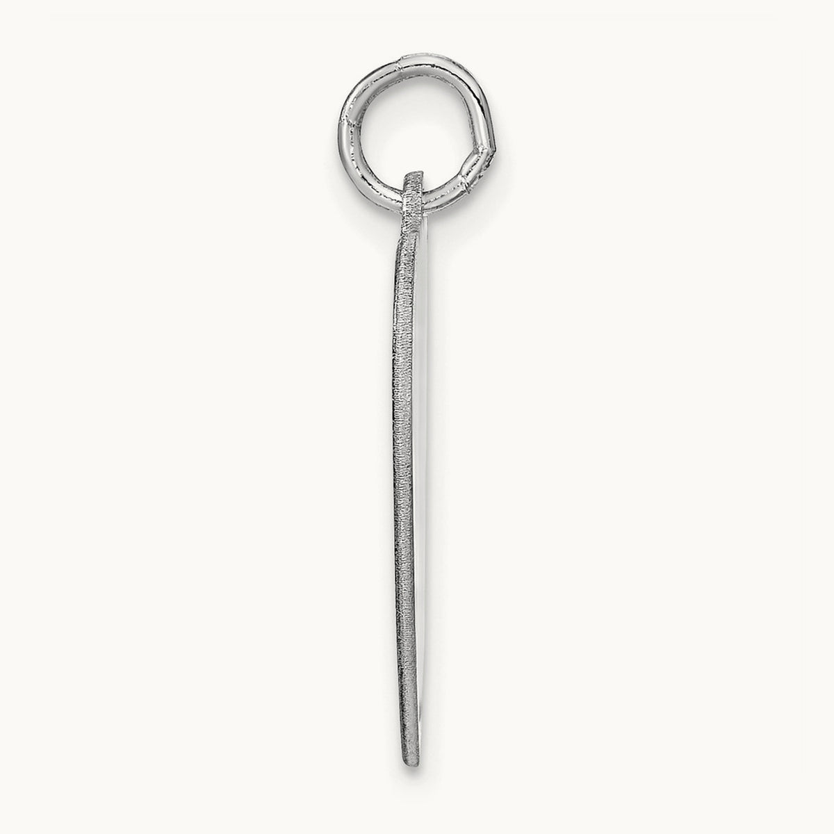 Heart Disc Name Charm, 14K White Gold