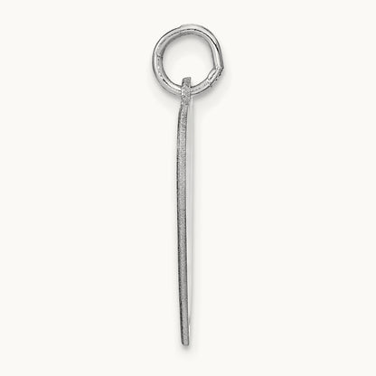 Heart Disc Name Charm, 14K White Gold