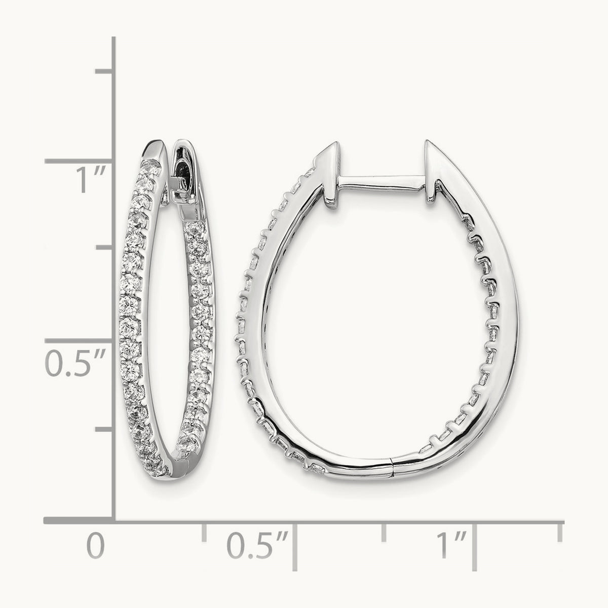 In/Out Diamond Hinged Hoop Earrings — 24mm