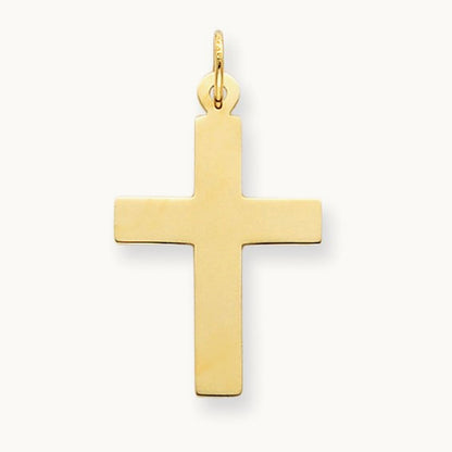 Polished Cross Charm, 14K