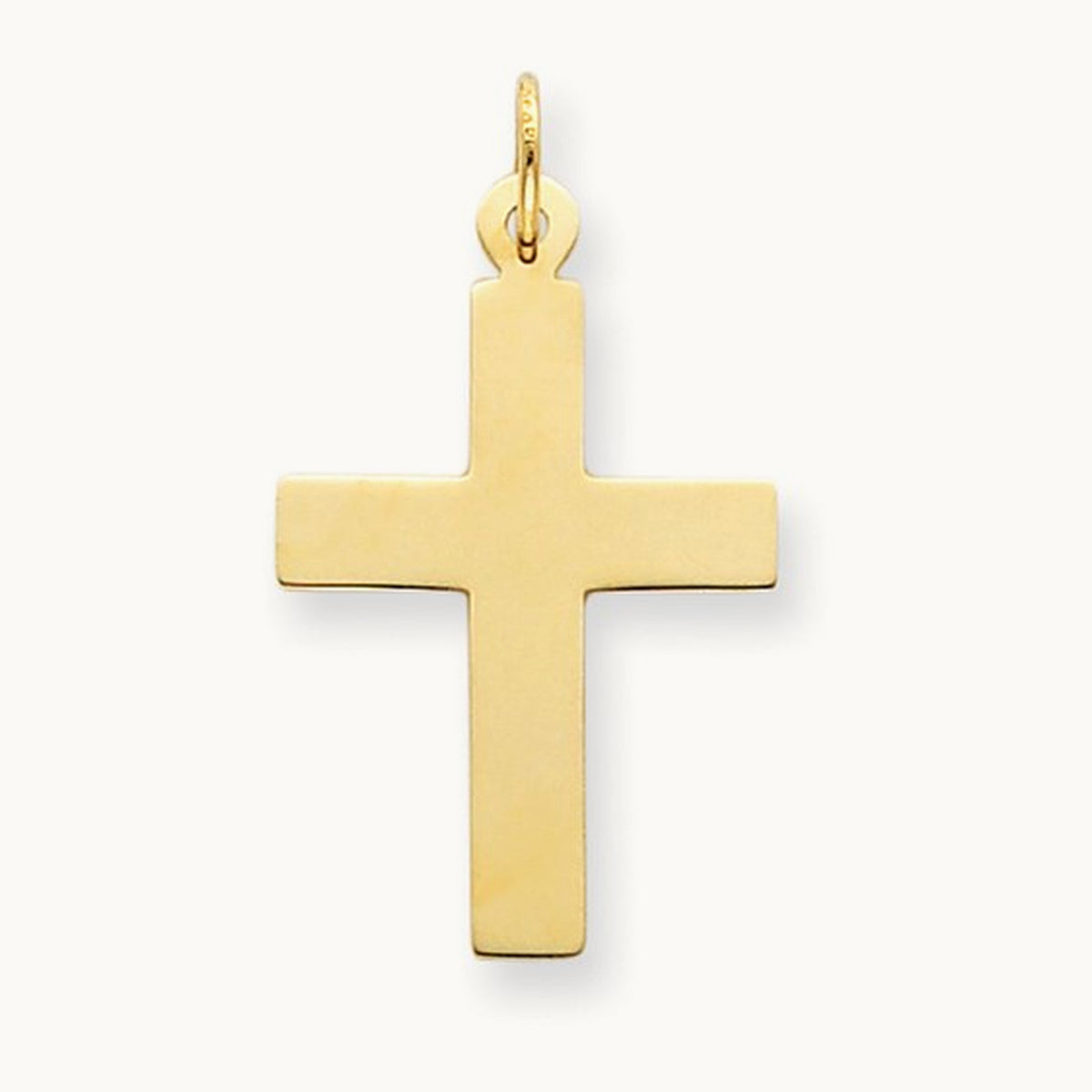 Polished Cross Charm, 14K