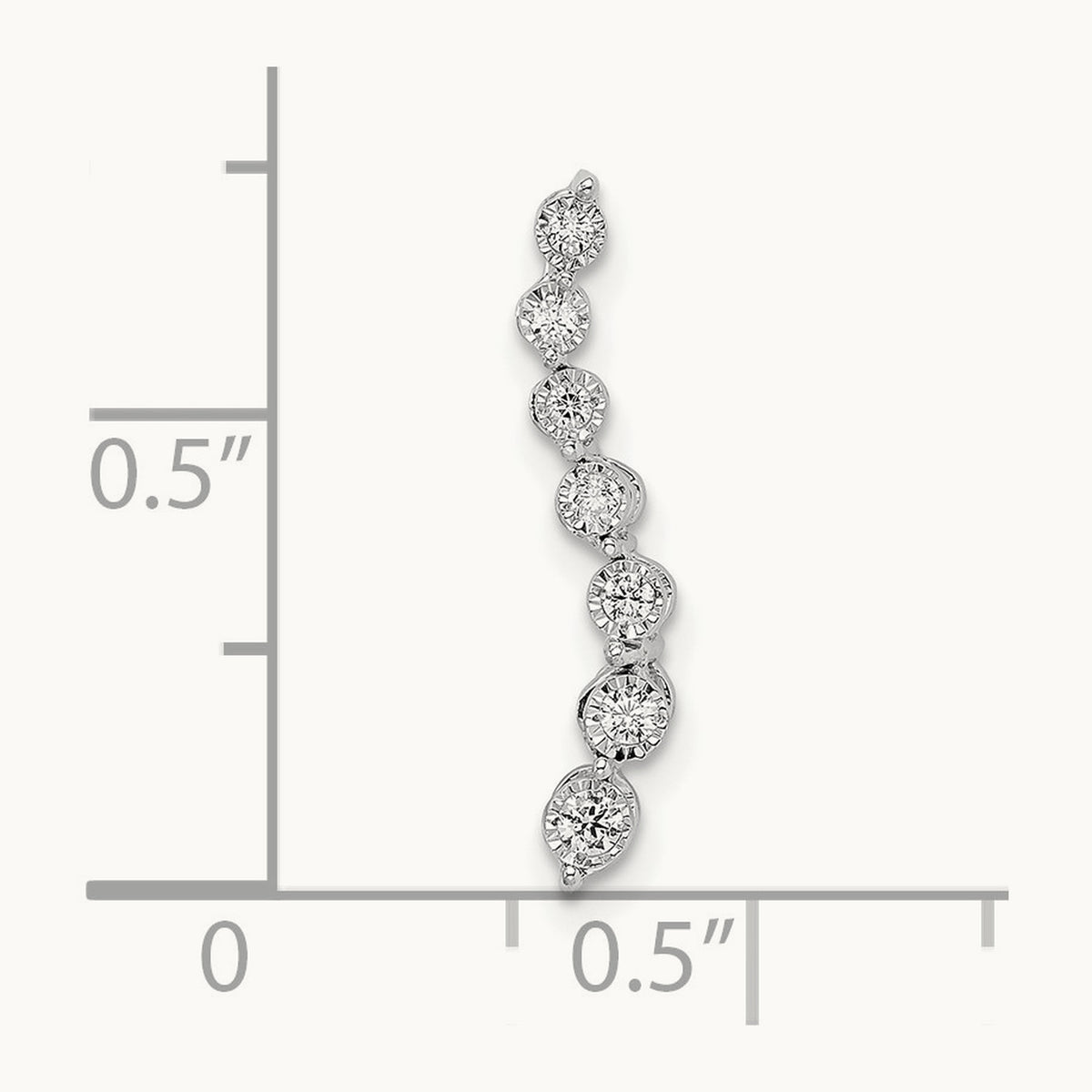 Graduating Diamond Chain Slide, 14K White Gold