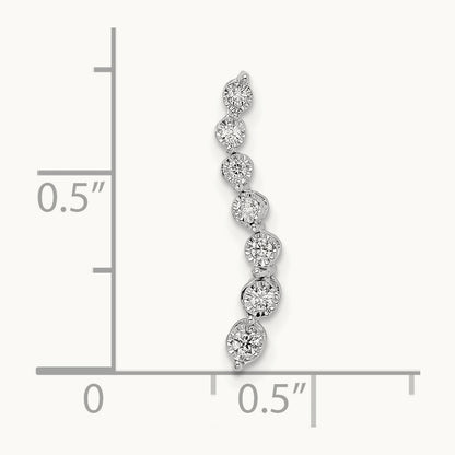 Graduating Diamond Chain Slide, 14K White Gold