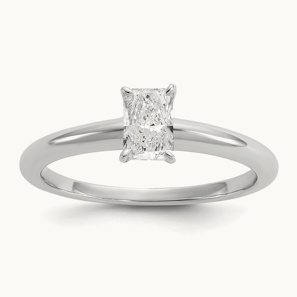 Radiant Solitaire Engagement Ring, 0.50-5.00 ct tw Lab-Grown Diamond — 1/2 ct, 14K White Gold