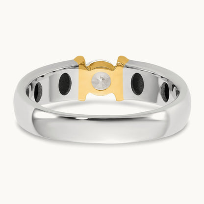 .5ct Mens Wedding Band, 14K Two-tone
