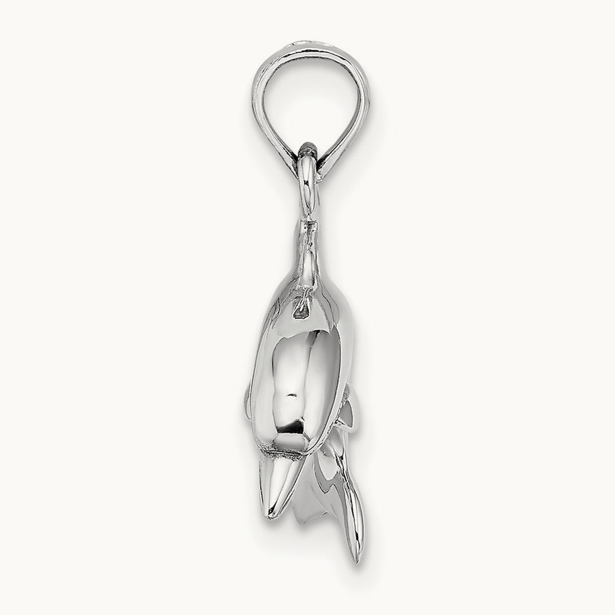 3-D Dolphin Jumping Charm — 14K White Gold