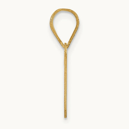 Polished Etched Letter C Initial Pendant, 14K