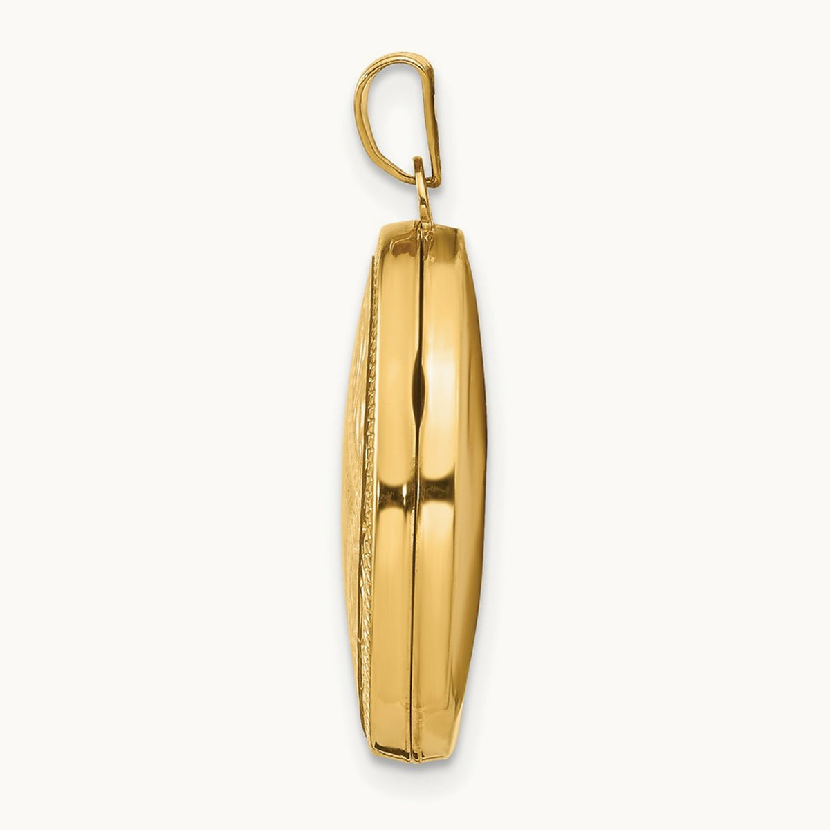 Diamond-shaped Design Oval Locket, 14K