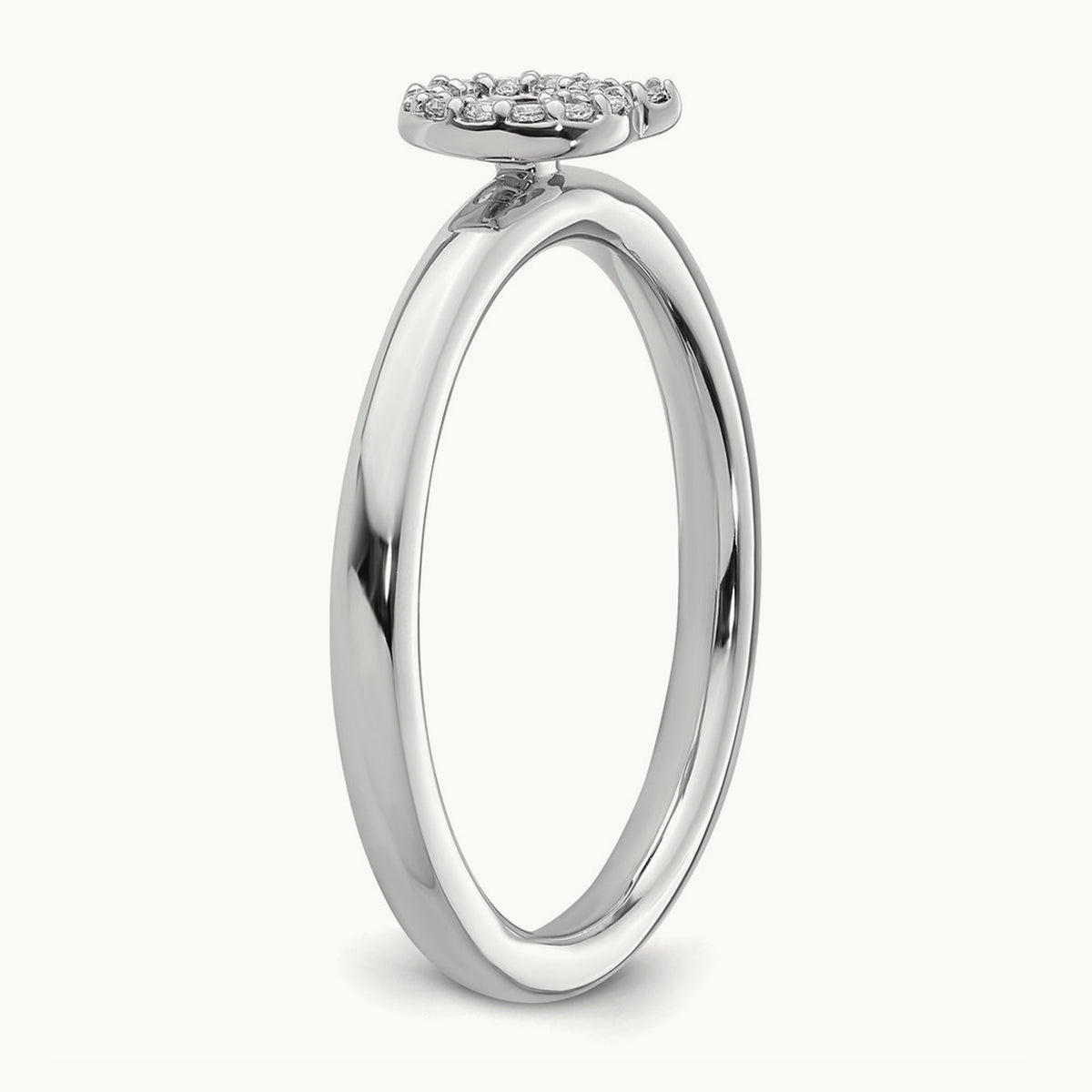 Stackable Diamond Ring — 14K White Gold, Q