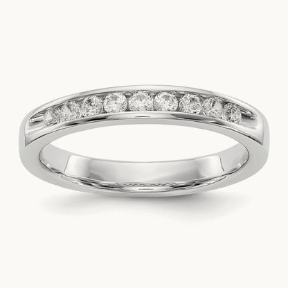 9- Stone Ladies Band Mounting, 2mm, 14K White Gold