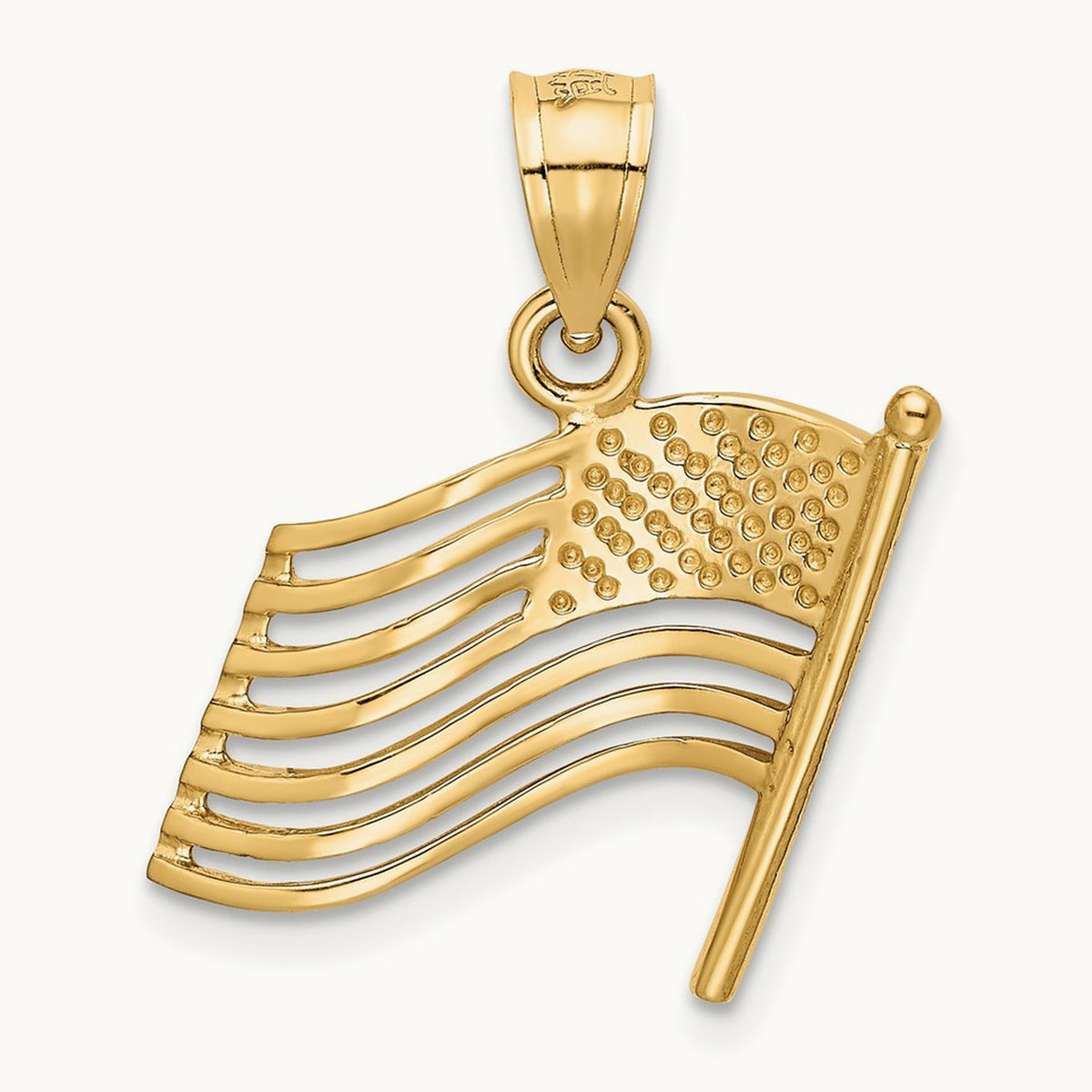 American Flag Pendant, 14K