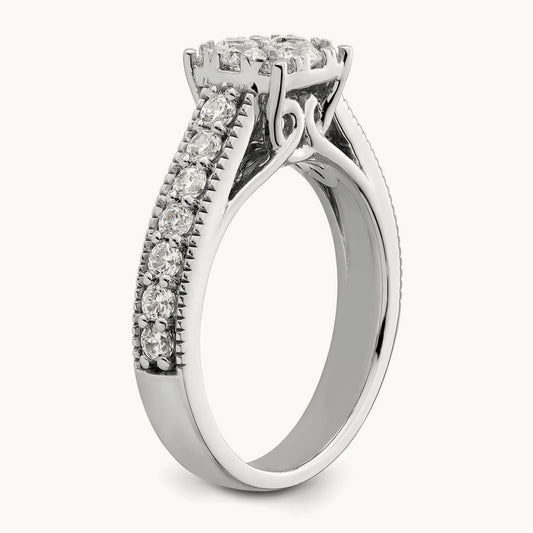 Cluster Engagement Ring, 1.00 ct tw Lab-Grown Diamond