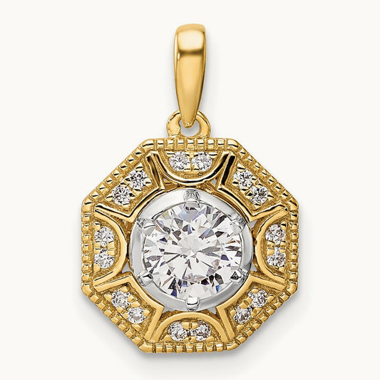 Octogon Halo Pendant, 0.75 ct tw Lab-Grown Diamond