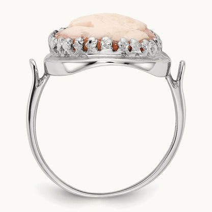 Cameo Ring, 14K White Gold