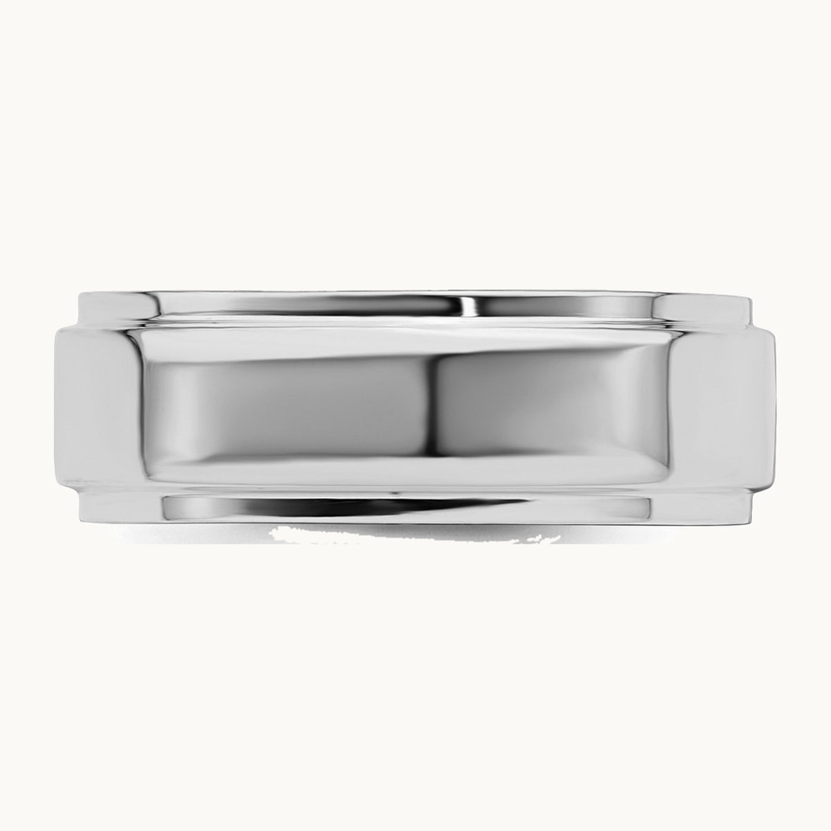 Sterling Silver Rhodium-plated 7mm Flat w/ Step Edge Band
