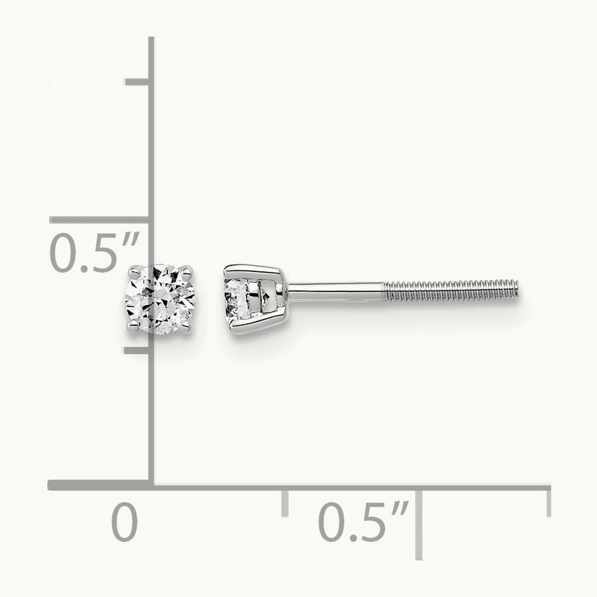 Lightweight Screwback Earrings, 0.25-4.00 ct tw Lab-Grown Diamond — 1/4 ct, 14K White Gold