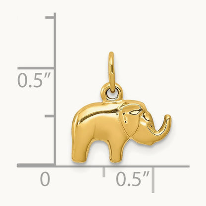 Elephant Charm, 14K