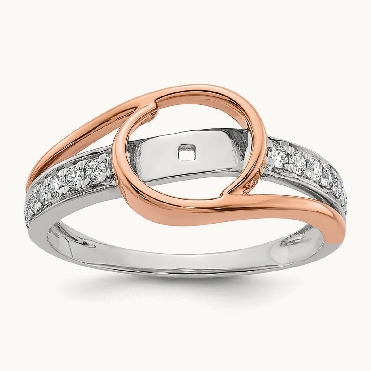 Semi-Mount Peg Set Engagement Ring, 0.15 ct tw Lab-Grown Diamond