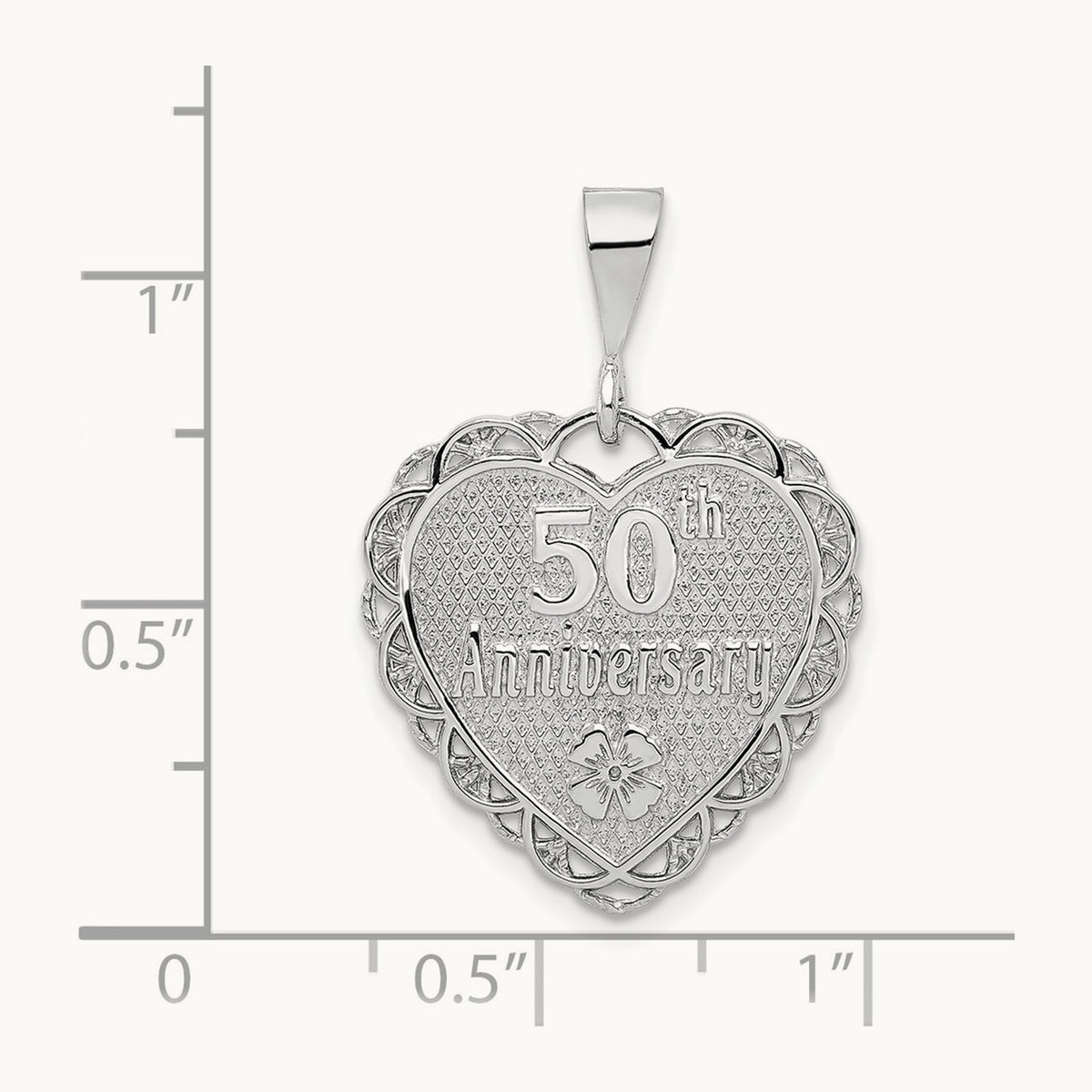 Reversible 50th ANNIVERSARY Charm, 14K White Gold