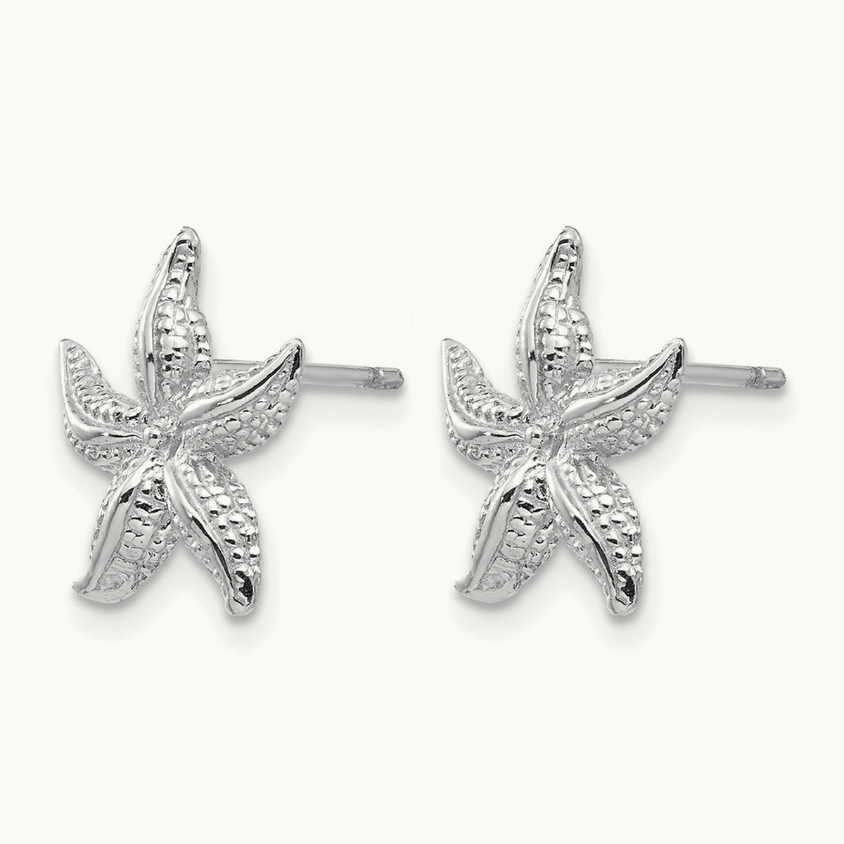 Starfish Earrings — 14K White Gold