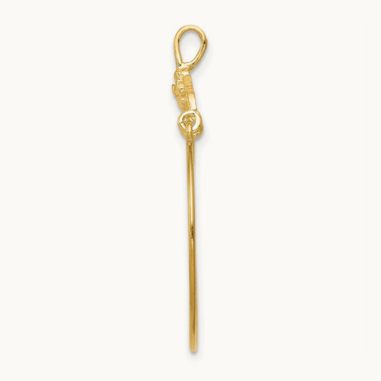 Polished Floral Charm Holder, 14K