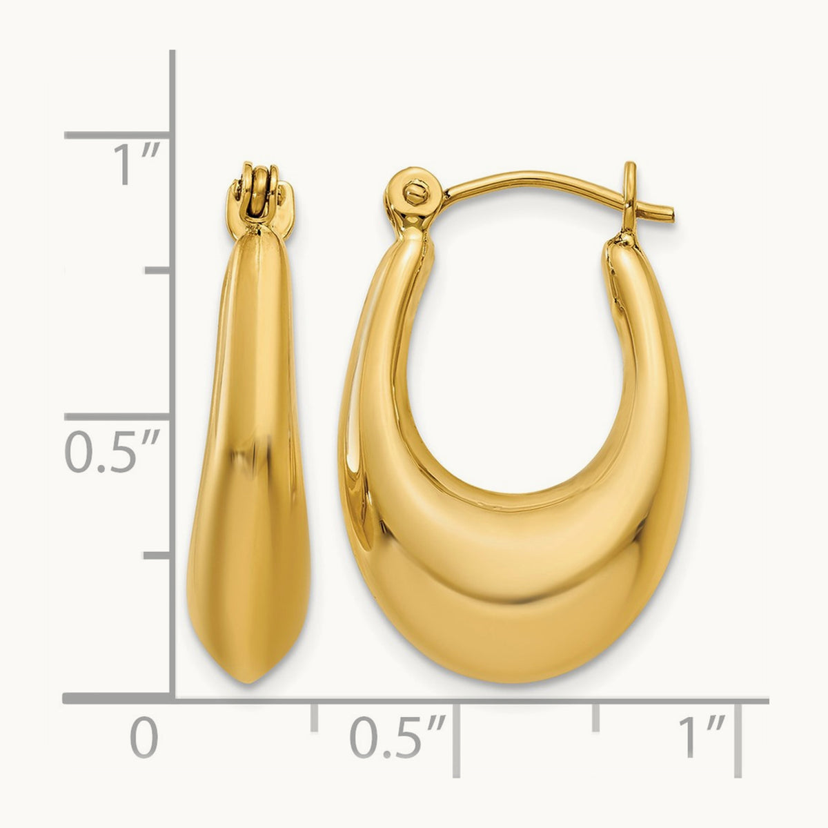 Polished Hoop Earrings, 14K
