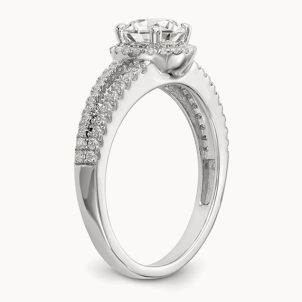 Round Semi-Mount Engagement Ring, 0.25 ct tw Lab-Grown Diamond