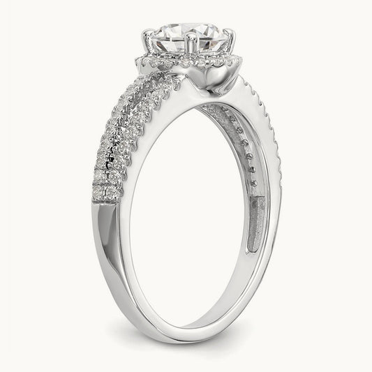 Round Semi-Mount Engagement Ring, 0.25 ct tw Lab-Grown Diamond