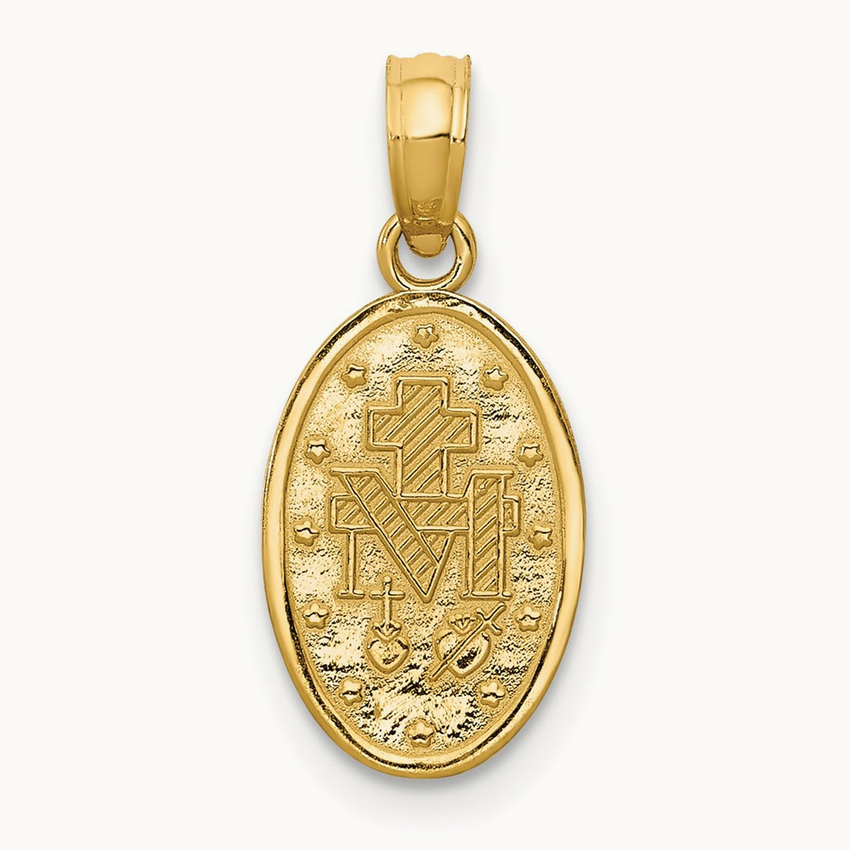 Miraculous Medal Charm — 14K Two-Tone Gold, 19.25mm