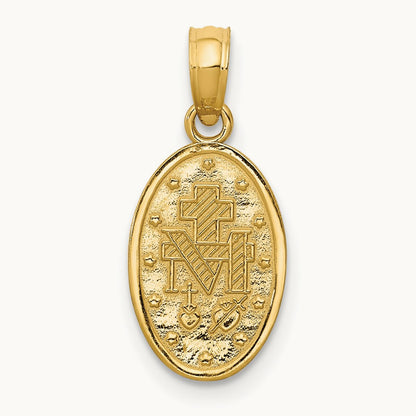 Miraculous Medal Charm — 14K Two-Tone Gold, 19.25mm