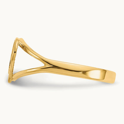 Polished Mom Heart Ring, 14K