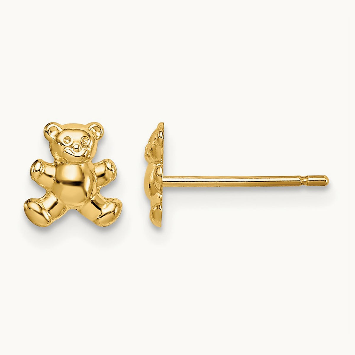Teddy Bear Post Earrings — 6.3mm